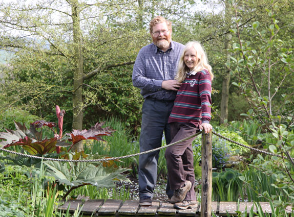Alun & Jill in the garden